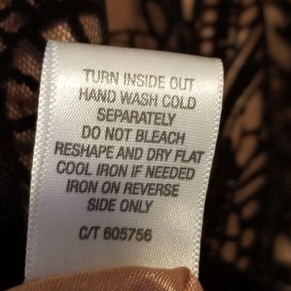 Roz & Ali 6 Dress Copper Black Mesh Overlay Floral Velevet Flocked Party Holiday - Picture 7 of 8